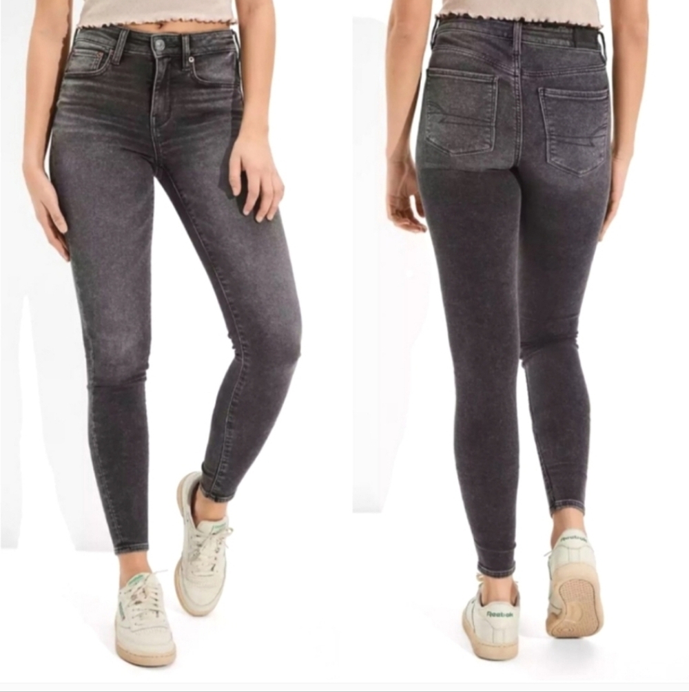 American Eagle Hi-rise Jegging Soft Knit 2 Faded Black / Grey
